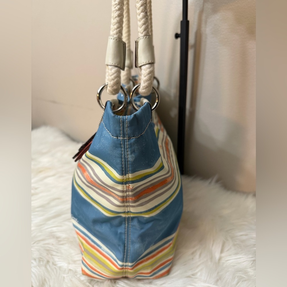 Coach Multicolor Striped Tote Bag - Picture 4 of 14
